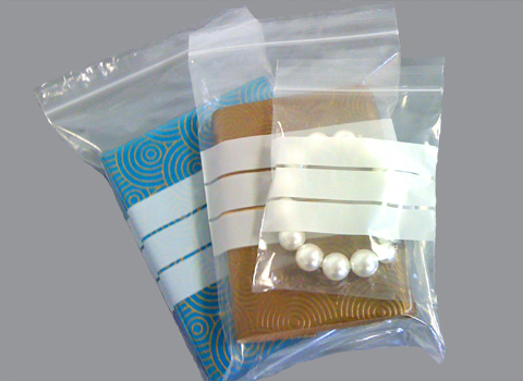 Clear Grip Seal Poly Bags with write on panels
