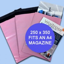 250mm x 350mm Pink Mailing Bags